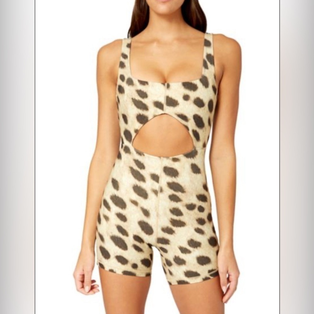 NWT We Wore What Leopard Cut Out Body Suit Large